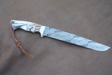 PATRICK TEYKE CUSTOM BLACK AND WHITE DAMASCUS FIGHTER, NEW, MADE IN GERMANY - 6 of 9