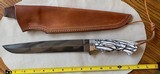 PATRICK TEYKE CUSTOM BLACK AND WHITE DAMASCUS FIGHTER, NEW, MADE IN GERMANY - 1 of 9