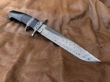 TEYKE SUBHILT FIGHTER, ENGRAVED, DAMASCUS, NEW WITH HANDMADE LEATHER SHEATH - 7 of 10