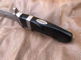 TEYKE SUBHILT FIGHTER, ENGRAVED, DAMASCUS, NEW WITH HANDMADE LEATHER SHEATH - 5 of 10