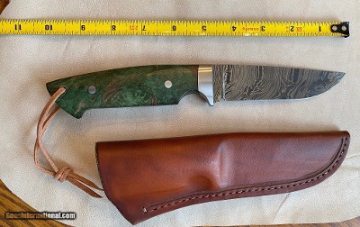 PATRICK TEYKE LARGE DROP POINT HUNTER, BURL WOOD, NEW, MADE IN GERMANY