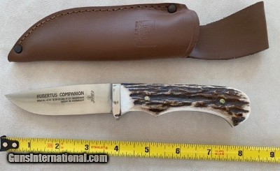 HUBERTUS COMPANION KNIFE, STAG HANDLE, ONE PIECE OF STEEL, MADE IN GERMANY