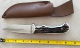 HUBERTUS COMPANION KNIFE, STAG HANDLE, ONE PIECE OF STEEL, MADE IN GERMANY - 2 of 2