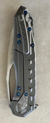 MARFIONE CUSTOM KNIVES SIGIL FLIPPER KNIFE, TITANIUM, NEW - 1 of 6
