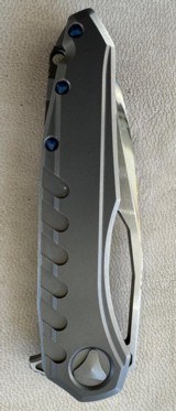 MARFIONE CUSTOM KNIVES SIGIL FLIPPER KNIFE, TITANIUM, NEW - 2 of 6