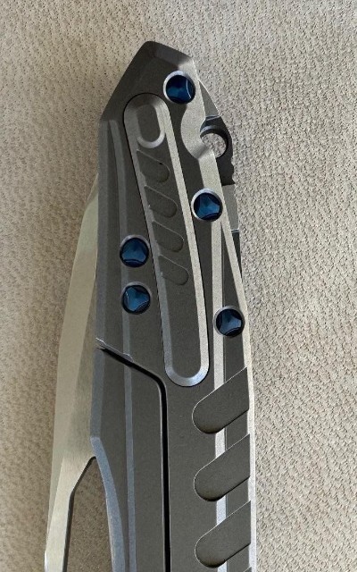 MARFIONE CUSTOM KNIVES SIGIL FLIPPER KNIFE, TITANIUM, NEW