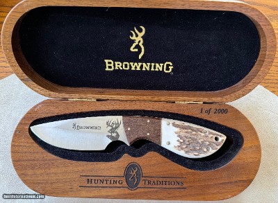 BROWNING HUNTING TRADITIONS, LTD EDITION, 1 OF 2000, WHITETAIL KNIFE, NEW