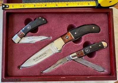 WINCHESTER LTD EDITION PRESENTATION CASE, SET OF 3 KNIVES, 2007, NEW