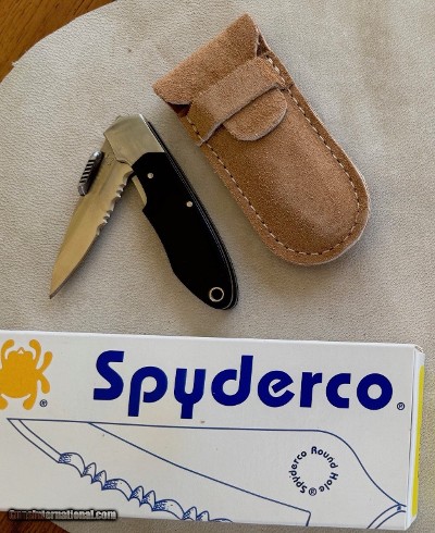 SPYDERCO SEKI SOLO POCKET KNIFE , BLACK MICARTA, NEW, VINTAGE PIECE