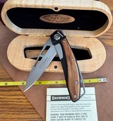 BROWNING CYNERGY KNIFE, LINER LOCK, EXOTIC WOOD, MADE IN ITALY, NEW - Image 1 of 3