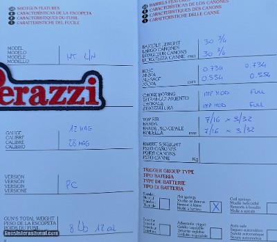 PERAZZI HIGH TECH NEW LUSSO PIGEON COMBO 12MAG/28MAG 30 3/4