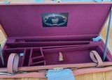 LEATHER GUN CASE WITH COVER FOR PARKER A1 REPRODUCTION 2 BARREL SET. NEW. - 2 of 4