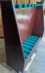 GUN RACK, HAND MADE, TRUE HEAVY DARK MAHOGANY,
FREE STANDING, IN GREAT CONDITION. - 2 of 3