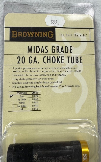BROWNING MIDAS GRADE 20GA EXTENDED CHOKE TUBE, NEW.