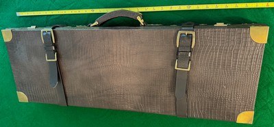 Leather Gun Case, Wood Frame, for Shotgun or Express Rifle, New