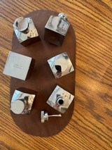 OIL BOTTLES, SQUARE, NICKEL, MADE IN ENGLAND, OLD INVENTORY, NEVER USED. - 3 of 3