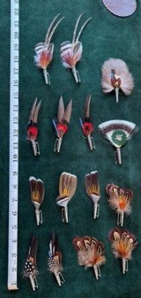 EXOTIC EUROPEAN FEATHER HAT PINS