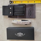 MOKI FOLDING KNIFE, VINTAGE, EXOTIC STONE WITH ABALONE OVAL INLAY, NEW IN THE BOX - Image 2 of 4