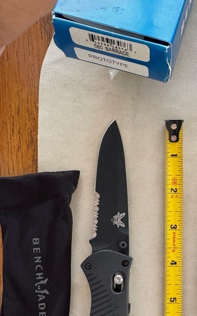 BENCHMADE 580 BARRAGE, FIRST PRODUCTION, 165/1000, BLACK, NEW IN BOX. - Image 1 of 2