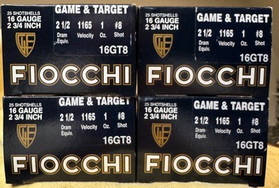 FIOCCHI AMMO GAME & TARGET 16GA 2 3/4