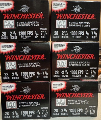 WINCHESTER AMMO SUPER SPORT 28GA SUPER SPORT 2 3/4", 3/4OZ, 7 1/2 SHOT. 6 BOXES - Image 1 of 1
