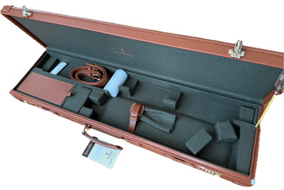 BROWNING LEATHER FITTED GUN CASE ,FITS 32