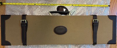 SHOTGUN CASE, CANVAS WITH LEATHER ON WOOD FRAME, 32