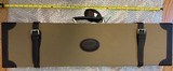 SHOTGUN CASE, CANVAS WITH LEATHER ON WOOD FRAME, 32