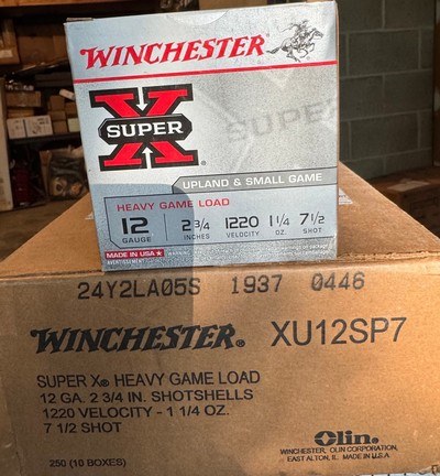 WINCHESTER AMMO SUPER X UPLAND & SMALL GAME12GA2 3/4, # 7 1/2, 6 BOXES - Image 1 of 1