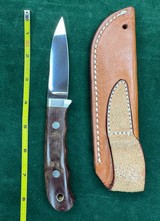 CUSTOM KNIFE FOR FIELD AND STREAM, CANVAS MICARTA,NHAND MADE LEATHER SHEATH - Image 2 of 2