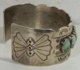 Sterling and Turquoise Bracelet by D. Begay - 2 of 5