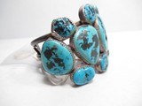 Navajo Old Pawn Vintage Turquoise and Silver Bracelet - 4 of 8