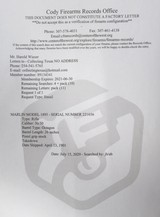 Factory Engraved Marlin Model 1893 - 25 of 25