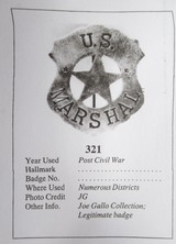 Pre-1900 U.S. Marshal Badge - 3 of 3