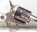 FINE FACTORY ENGRAVED COLT SINGLE ACTION ARMY 109 YEARS OLD from COLLECTING TEXAS – 45 CAL. 5 1/2” BARREL – NICKEL with GOLD TRIM – SHIPPED to H&D FOL - 9 of 20