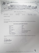 FINE FACTORY ENGRAVED COLT SINGLE ACTION ARMY 109 YEARS OLD from COLLECTING TEXAS – 45 CAL. 5 1/2” BARREL – NICKEL with GOLD TRIM – SHIPPED to H&D FOL - 20 of 20