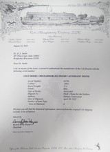 COLT MODEL 1908 HAMMERLESS POCKET PISTOL in ORIGINAL BOX with ALL PAPERS from COLLECTING TEXAS - .380 Cal. – SHIPPED to FITCH’S HOME for the SOLIDERS - 22 of 22