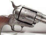 ANTIQUE DECORATED COLT SAA 44-40 SMOOTH BORE from COLLECTING TEXAS – CRUDELY ENGRAVED – SILVER DECORATED WELL USED COLT SINGLE ACTION ARMY – MADE 1884 - 3 of 21