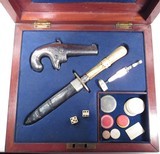 COLT No.1 DERINGER with GAMBLING ITEMS from COLLECTING TEXAS – CASED GAMBLING SET with CHIPS, KNIFE, DICE & CARD CHEAT DEVICE - 1 of 24