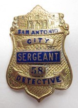 4 Early San Antonio Police Dept. Detective Badges - 4 of 9