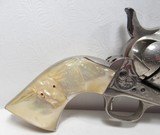FACTORY ENGRAVED COLT SAA 45 from COLLECTING TEXAS – REFINISHED NICKEL PLATED with CARVED STEER-HEAD PEARL GRIPS & FIRE BLUE SCREWS - 2 of 20