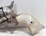FACTORY ENGRAVED COLT SAA 45 from COLLECTING TEXAS – REFINISHED NICKEL PLATED with CARVED STEER-HEAD PEARL GRIPS & FIRE BLUE SCREWS - 6 of 20