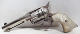 FACTORY ENGRAVED COLT SAA 45 from COLLECTING TEXAS – REFINISHED NICKEL PLATED with CARVED STEER-HEAD PEARL GRIPS & FIRE BLUE SCREWS - 5 of 20
