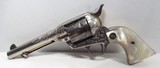 FINE FACTORY ENGRAVED COLT S.A.A. 109 YEARS OLD from COLLECTING TEXAS – 45 CAL. 5 1/2” BARREL – NICKEL with GOLD TRIM – SHIPPED to H&D FOLSOM ARMS Co. - 1 of 21