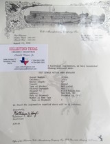 FINE FACTORY ENGRAVED COLT S.A.A. 109 YEARS OLD from COLLECTING TEXAS – 45 CAL. 5 1/2” BARREL – NICKEL with GOLD TRIM – SHIPPED to H&D FOLSOM ARMS Co. - 20 of 21