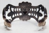 NAVAJO SILVER & TURQUOISE SANDCAST BRACELET from COLLECTING TEXAS – MARKED “WBM” and “NAVAJO” – MADE by WILBUR MANNING - 3 of 6