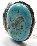 NAVAJO OLD PAWN BRACELET from COLLECTING TEXAS – 3 LARGE STONES & SILVER - 2 of 6