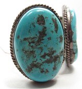 NAVAJO OLD PAWN BRACELET from COLLECTING TEXAS – 3 LARGE STONES & SILVER - 4 of 6