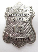 4 EARLY SAN ANTONIO POLICE DEPT. DETECTIVE BADGES from COLLECTING TEXAS - 2 of 9