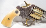 FANTASTIC ENGRAVED and HISTORIC COLT NEW SERVICE 44 RUSSIAN & SPECIAL REVOLVER from COLLECTING TEXAS – NICKEL and GOLD FINISH - 8 of 22